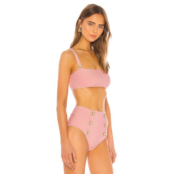 NWT Barbie Style Jonathan Simkhai Piped Luxe Strap Bikini - Picture 2 of 12